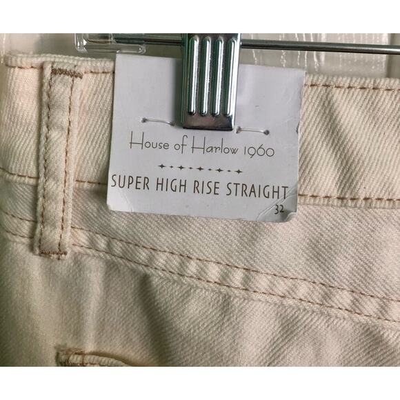 NWT House of Harlow 1960 Super High Rise Straight Jeans Stone Color Size 32" - Picture 9 of 10